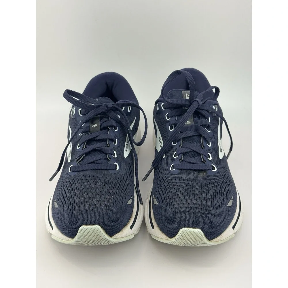 Brooks Womens Ghost 15 1203801B450 Blue White Running Shoes Sneakers Size 7.5